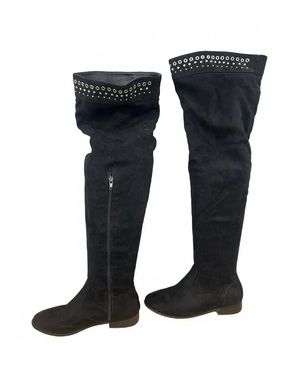 TALY ‎ Black Studded Tall Boots
